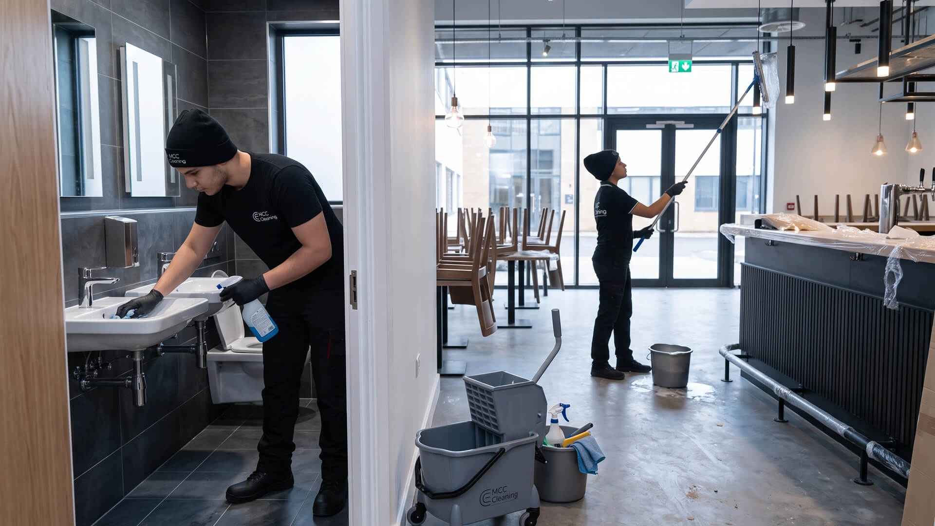 Opleveringsschoonmaak in een bar-restaurant